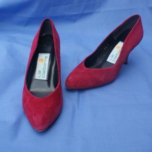 Liz Claiborne 2.5" Heel - Garnet Red Suede - Size 5.5
